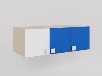Антресоль на шкаф 3-х створчатый Скай люкс (Синий/Белый/корпус Клен) в Вилюйске - vilyujsk.mebel54.com | фото
