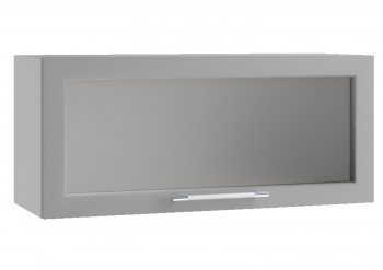 Барселона ШВГС 800 Шкаф верхний горизонтальный со стеклом (Голубой тик/корпус Белый) в Вилюйске - vilyujsk.mebel54.com | фото