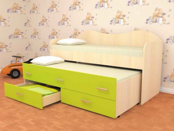 Кровать детская Нимфа двухместная 2.0 Венге/Дуб молочный в Вилюйске - vilyujsk.mebel54.com | фото