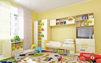 Детская комната Клаксон (Бежевый/корпус Клен) в Вилюйске - vilyujsk.mebel54.com | фото