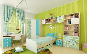 Детская комната Твит (Белый/Зеленый/корпус Клен) в Вилюйске - vilyujsk.mebel54.com | фото
