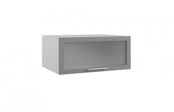 Гарда ГПГС 800 шкаф верхний горизонтальный глубокий со стеклом (Белый Эмалит/корпус Серый) в Вилюйске - vilyujsk.mebel54.com | фото