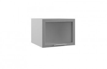 Гарда ГВПГС 600 шкаф верхний горизонтальный глубокий со стеклом высокий (Белый Эмалит/корпус Серый) в Вилюйске - vilyujsk.mebel54.com | фото