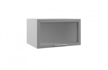 Гарда ГВПГС 800 шкаф верхний горизонтальный глубокий со стеклом высокий (Белый Эмалит/корпус Серый) в Вилюйске - vilyujsk.mebel54.com | фото