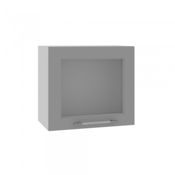Гарда ВПГС 500 шкаф верхний горизонтальный со стеклом высокий (Белый Эмалит/корпус Серый) в Вилюйске - vilyujsk.mebel54.com | фото