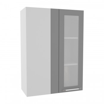 Гарда ВПУС 650 шкаф верхний угловой со стеклом высокий (Белый Эмалит/корпус Серый) в Вилюйске - vilyujsk.mebel54.com | фото