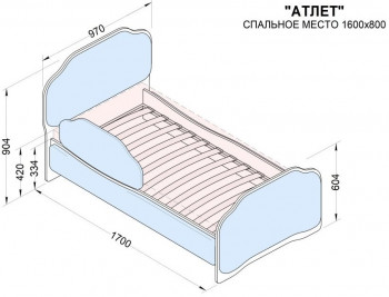 Кровать 160 Атлет 96 Серый (мягкий бортик) в Вилюйске - vilyujsk.mebel54.com | фото