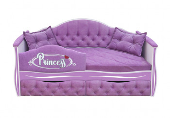 Кровать 160 серии Иллюзия 2 ящика 67 Светло-фиолетовый (подушки/мягкий бортик) в Вилюйске - vilyujsk.mebel54.com | фото