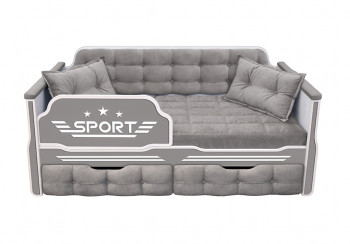 Кровать 160 серии Спорт 2 ящика 45 Серый (подушки) в Вилюйске - vilyujsk.mebel54.com | фото