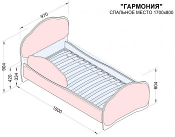 Кровать 170 Гармония 08 Шоколад (мягкий бортик) в Вилюйске - vilyujsk.mebel54.com | фото