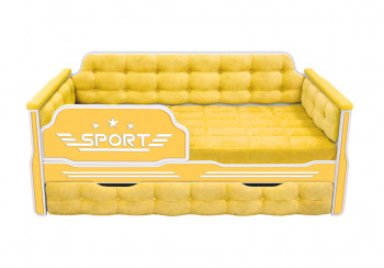Кровать 170 серии Спорт 1 ящик 74 Жёлтый (мягкие боковые накладки) в Вилюйске - vilyujsk.mebel54.com | фото