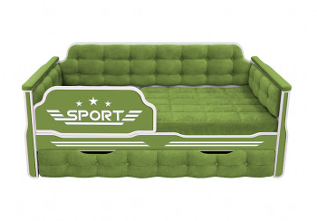 Кровать 170 серии Спорт 1 ящик 76 Зелёный (мягкие боковые накладки) в Вилюйске - vilyujsk.mebel54.com | фото