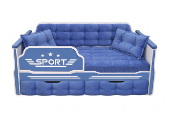 Кровать 170 серии Спорт 2 ящика 85 Синий (подушки) в Вилюйске - vilyujsk.mebel54.com | фото
