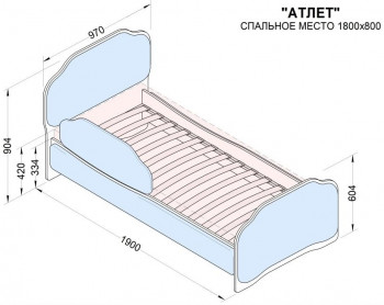 Кровать 180 Атлет 29 Синий (мягкий бортик) в Вилюйске - vilyujsk.mebel54.com | фото