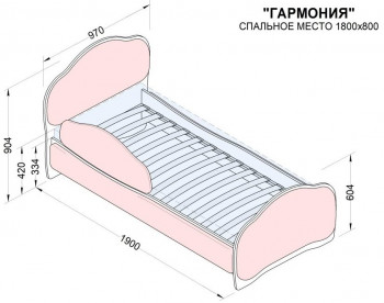 Кровать 180 Гармония 36 Светло-розовый (мягкий бортик) в Вилюйске - vilyujsk.mebel54.com | фото
