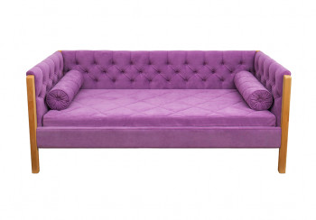 Кровать 180 серии Леди  32 Фиолетовый (подушка валик) в Вилюйске - vilyujsk.mebel54.com | фото