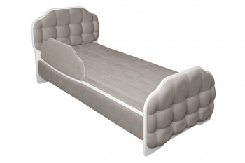 Кровать 190 Атлет Lux 96 Серый (мягкий бортик) в Вилюйске - vilyujsk.mebel54.com | фото
