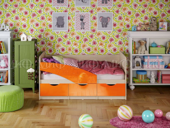 Кровать Бабочки 1,6м (Оранжевый металлик) в Вилюйске - vilyujsk.mebel54.com | фото