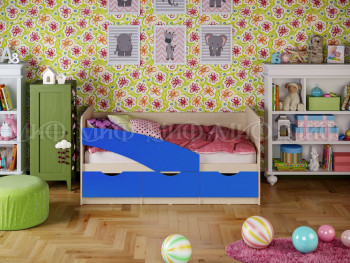 Кровать Бабочки 1,6м (Синий матовый) в Вилюйске - vilyujsk.mebel54.com | фото