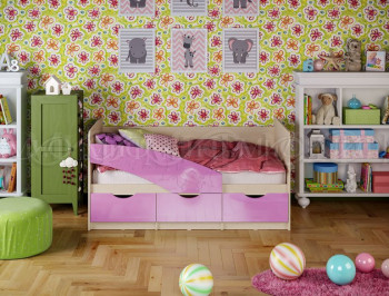 Кровать Бабочки 1,6м (Сиреневый металлик) в Вилюйске - vilyujsk.mebel54.com | фото