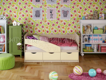 Кровать Бабочки 1,6м (Ваниль матовый) в Вилюйске - vilyujsk.mebel54.com | фото