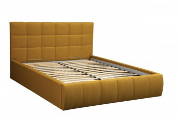 Кровать "Диана" ш. 1400 (Н=1010мм) (жаккард горчица) в Вилюйске - vilyujsk.mebel54.com | фото