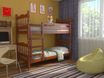 Кровать двухъярусная Соня из массива сосны 800*1890 Орех в Вилюйске - vilyujsk.mebel54.com | фото