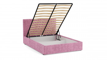 Кровать Гамма ш. 1400 (с основанием для хранения) (велюр тенерифе розовый) в Вилюйске - vilyujsk.mebel54.com | фото