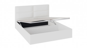 Кровать «Глосс» с мягкой обивкой и подъемным механизмом тип 1 (1600) (Белая) в Вилюйске - vilyujsk.mebel54.com | фото