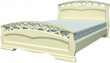 Кровать Грация-1 из массива сосны 1400*2000 Слоновая кость в Вилюйске - vilyujsk.mebel54.com | фото