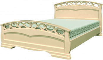 Кровать Грация-1 из массива сосны 1600*2000 Слоновая кость в Вилюйске - vilyujsk.mebel54.com | фото