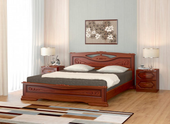 Кровать Карина-7 из массива сосны 1400*2000 Орех в Вилюйске - vilyujsk.mebel54.com | фото
