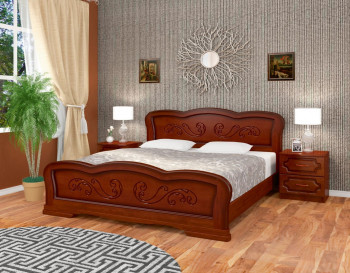 Кровать Карина-8 из массива сосны 1200*2000 Орех в Вилюйске - vilyujsk.mebel54.com | фото