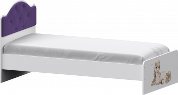 Кровать Каспер с мягкой спинкой и фотопечатью (800х1900)Белый/Фиолетовый в Вилюйске - vilyujsk.mebel54.com | фото