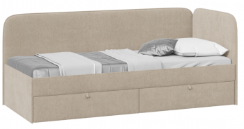 Кровать «Молли» с мягкой обивкой (900) тип 1 (Микровелюр Scandi Cream 03) в Вилюйске - vilyujsk.mebel54.com | фото