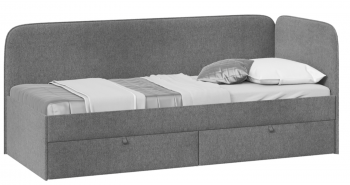 Кровать «Молли» с мягкой обивкой (900) тип 1 (Микровелюр Scandi Graphite 22) в Вилюйске - vilyujsk.mebel54.com | фото