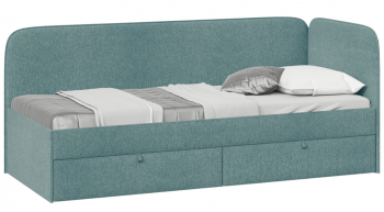 Кровать «Молли» с мягкой обивкой (900) тип 1 (Микровелюр Scandi Indigo 11) в Вилюйске - vilyujsk.mebel54.com | фото