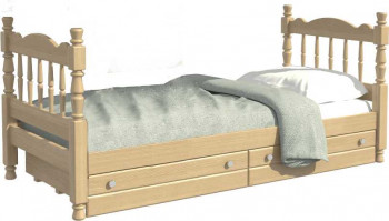 Кровать одинарная Аленка из массива сосны 800*1890 Сосна в Вилюйске - vilyujsk.mebel54.com | фото
