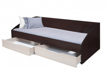 Кровать одинарная "Фея - 3" (симметричная) New (венге / вудлайн кремовый / ДВПО: белый) в Вилюйске - vilyujsk.mebel54.com | фото