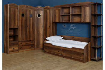 Кровать с 2-мя ящиками «Навигатор» (Дуб Каньон) в Вилюйске - vilyujsk.mebel54.com | фото