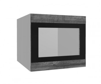 Лофт ВПГСФ 500 шкаф верхний горизонтальный со стеклом высокий с фотопечатью (Дуб бурый/корпус Серый) в Вилюйске - vilyujsk.mebel54.com | фото