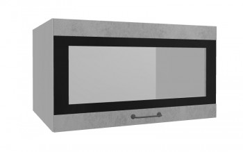 Лофт ВПГСФ 800 шкаф верхний горизонтальный со стеклом высокий с фотопечатью (Бетон светлый/корпус Серый) в Вилюйске - vilyujsk.mebel54.com | фото