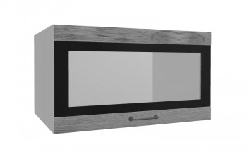 Лофт ВПГСФ 800 шкаф верхний горизонтальный со стеклом высокий с фотопечатью (Дуб цикорий/корпус Серый) в Вилюйске - vilyujsk.mebel54.com | фото