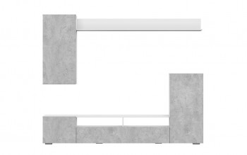 Мебель для гостиной МГС 4 (Белый/Цемент светлый) в Вилюйске - vilyujsk.mebel54.com | фото