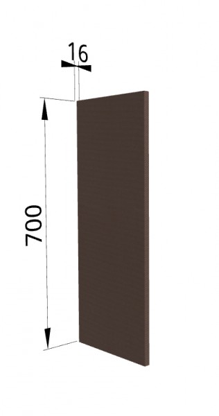 Панель торцевая П Квадро (для шкафа верхнего) Шоколад кожа в Вилюйске - vilyujsk.mebel54.com | фото