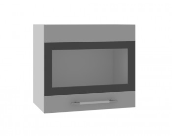Ройс ВПГСФ 500 Шкаф верхний горизонтальный со стеклом с фотопечатью высокий (Черника софт/корпус Серый) в Вилюйске - vilyujsk.mebel54.com | фото