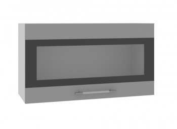 Ройс ВПГСФ 800 Шкаф верхний горизонтальный со стеклом с фотопечатью высокий (Белый софт/корпус Серый) в Вилюйске - vilyujsk.mebel54.com | фото