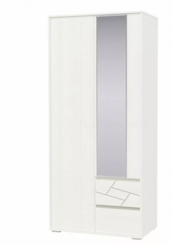 Шкаф 2-х дверный с ящиками Аделина 1000 Рамух белый в Вилюйске - vilyujsk.mebel54.com | фото