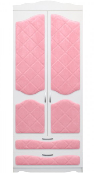 Шкаф 2-х створчатый с ящиками серии Иллюзия 36 Светло-розовый в Вилюйске - vilyujsk.mebel54.com | фото