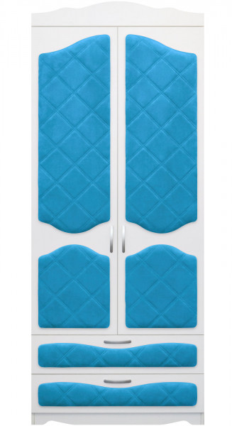 Шкаф 2-х створчатый с ящиками серии Иллюзия 84 Ярко-голубой в Вилюйске - vilyujsk.mebel54.com | фото